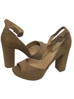 Sun + Stone Faux Suede Platform High Heel Sandals Women’s 9.5 Tan